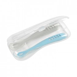 Beaba 1st Stage Silicone Spoons (set of 2) - Blue / Light Mist