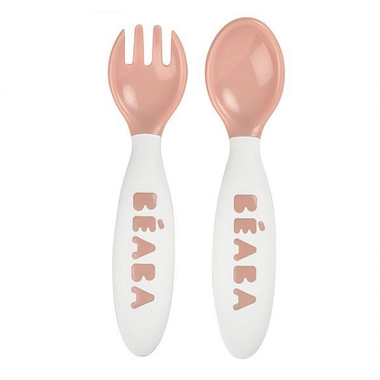 Beaba 2nd Stage Training Fork and Spoon - Pink
