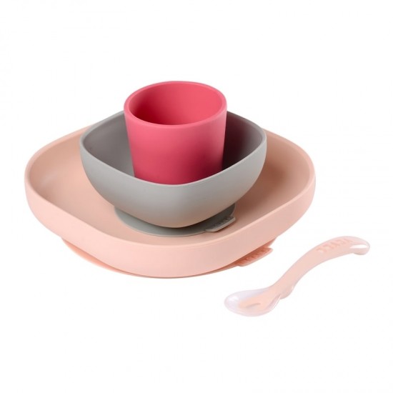Beaba Silicone meal set  - Pink
