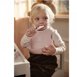 BabyBjorn Baby Bib 2 Pack - Powder Grey / Powder Pink