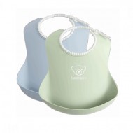 BabyBjorn Baby Bib 2 Pack - Powder Green / Powder Blue