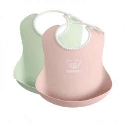 BabyBjorn Baby Bib 2 Pack - Powder Yellow / Powder Green