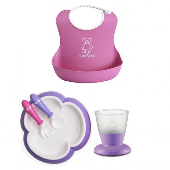 Babybjorn Baby Feeding Gift Set - Purple / Pink