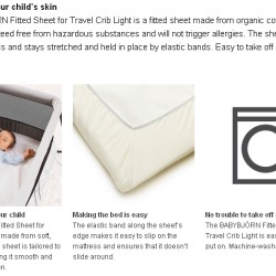 Babybjorn Fitted Sheet for Travel Crib Light