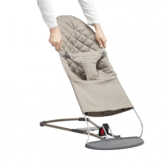 Babybjorn Extra Fabric Seat for Bouncer - Sand Grey Cotton