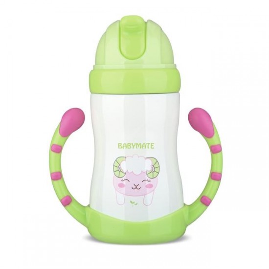 Babymate Stainless Steel Straw Bottle - Green