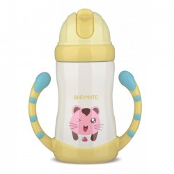 Babymate Stainless Steel Straw Bottle - Yellow