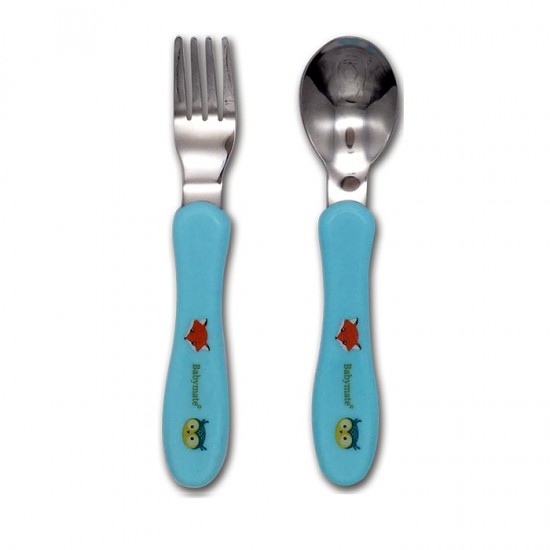 Babymate Fork & Spoon Set - Blue