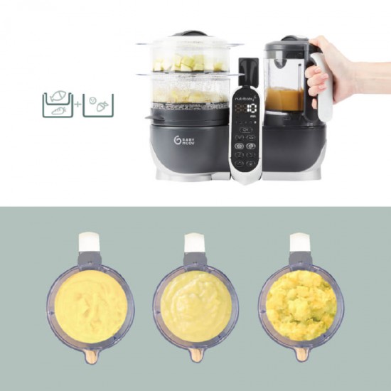 Babymoov Nutribaby+ Food Steamer and Blender - Industrial Grey