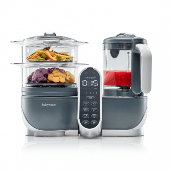 Babymoov Nutribaby+ Food Steamer and Blender - Industrial Grey