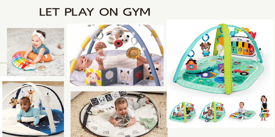 Baby playing on the toy playmat