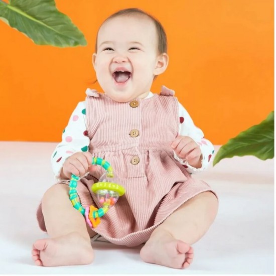Bright Starts Grab & Spin Rattle And Teether Toy