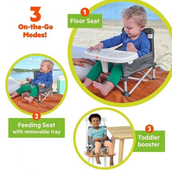 Bright Starts Pop N Sit Portable Booster Seat - Grey