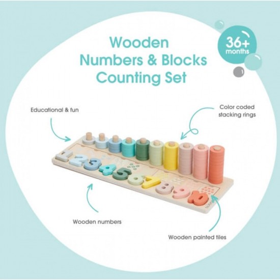 Bubble Wooden Numbers & Blocks Counting Set