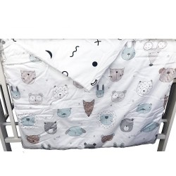 California Bear Satin Baby Quilt - Woodland Animals