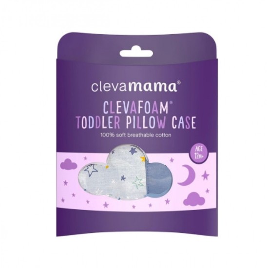 Clevamama ClevaFoam® Toddler Replacement Pillow Case -Blue Star (3343)