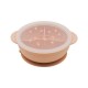 Combi Silicone Divided Suction Bowl with Lid -  Cream / Pink