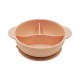 Combi Silicone Divided Suction Bowl with Lid -  Cream / Pink