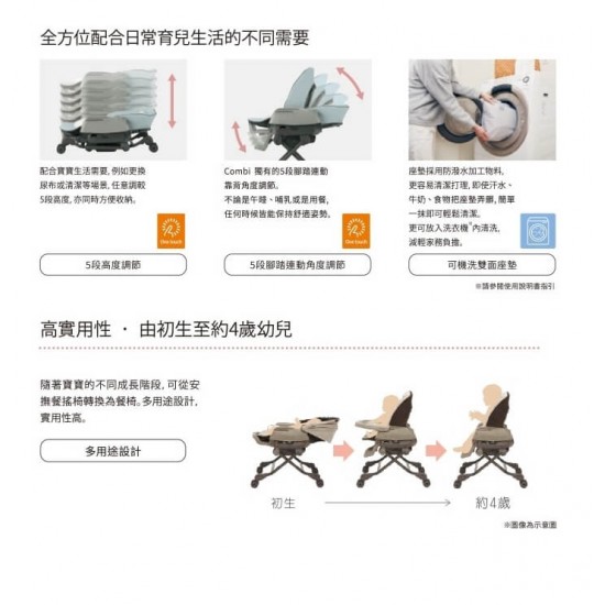 Combi BEDi Long High & Low Bed Chair - Manual Swing