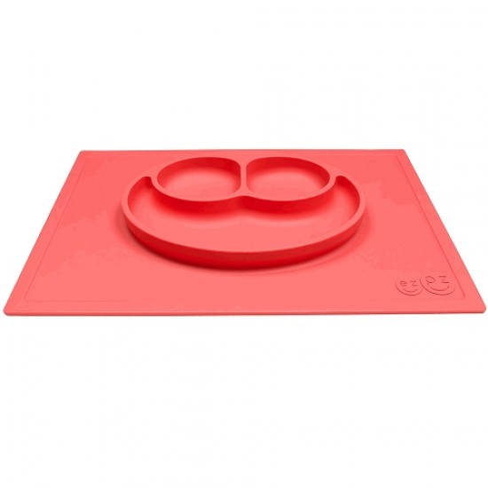 ezpz HAPPY MAT Plate & Placemat - Coral