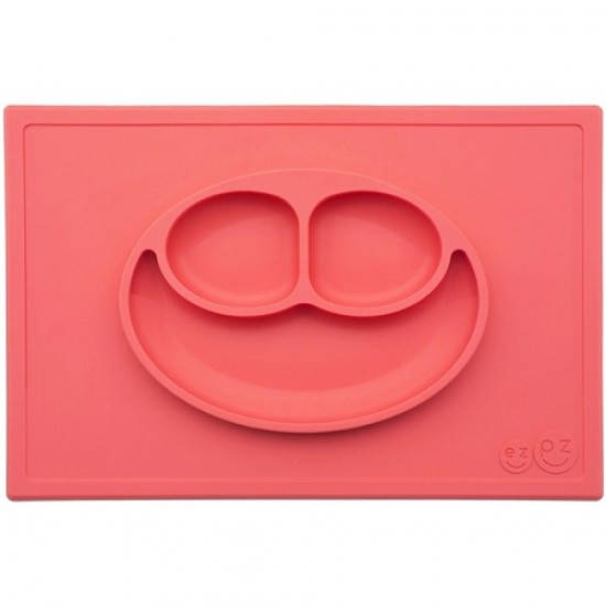 ezpz HAPPY MAT Plate & Placemat - Coral