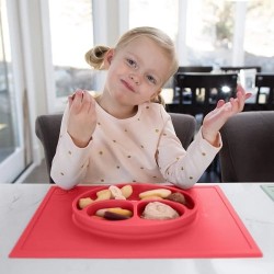 ezpz HAPPY MAT Plate & Placemat - Coral