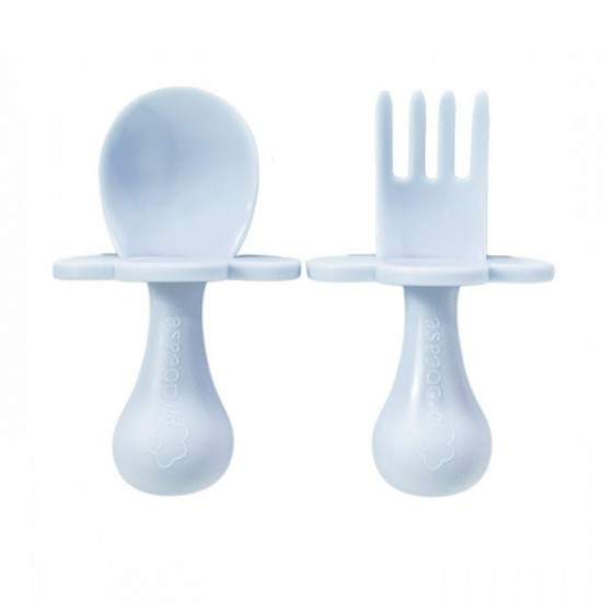 Grabease Fork and Spoon Set- Light Blue