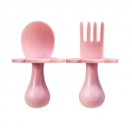 Grabease Fork and Spoon Set- Blush