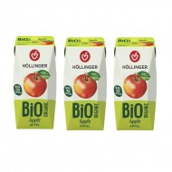 Hollinger Bio Organic, No Added Sugar, Apple Juice - 200 ml x 3 Packs