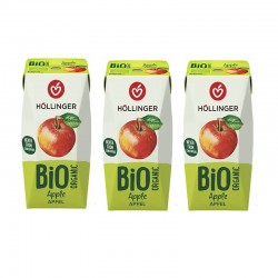 Hollinger Bio Organic, No Added Sugar, Apple Juice - 200 ml x 3 Packs