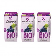 Hollinger Bio Organic, No Added Sugar, Red Grape Juice - 200 ml x 3 Packs