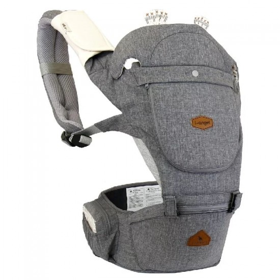 i-angel 2-in-1 Hello 4 Seasons Hip Seat Carrier - Melange Grey
