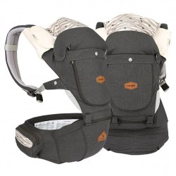 i-angel 4-in-1 New Miracle 4 Seasons Hip Seat Carrier - Waterproof - Melange Charcoal