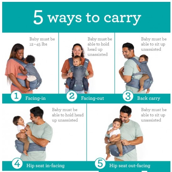 Infantino Hip Rider Plus 5-IN-1 Hip Seat Carrier