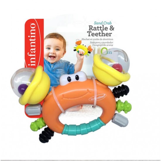 Infantino Rattle & Teether Sand Crab