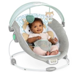 Ingenuity InLighten Baby Bouncer Seat with Light Up Toy Bar, Kitt