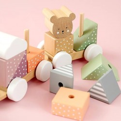Jabadabado Train with blocks Teddy