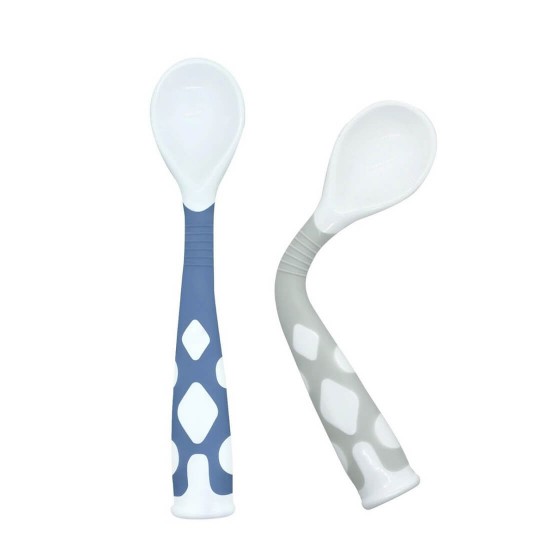 Kushies silibend bendable spoons - Blue and Grey