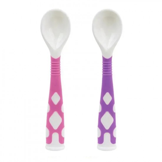 Kushies silibend bendable spoons - Pink and Purple