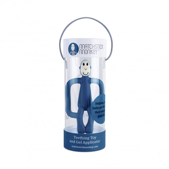 Matchstick Monkey Teething Toy with Tail  - Air Force Blue
