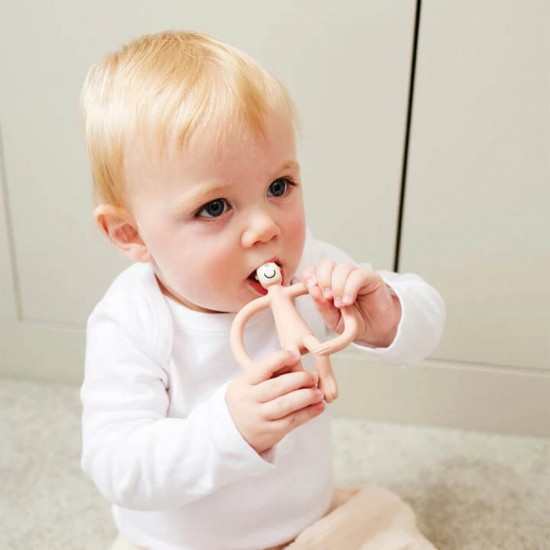 Matchstick Monkey Teething Toy with Tail  - Dusty Pink