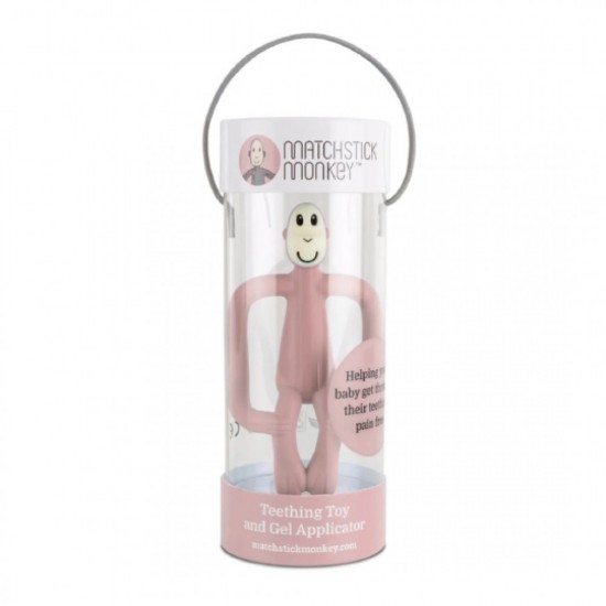 Matchstick Monkey Teething Toy with Tail  - Dusty Pink