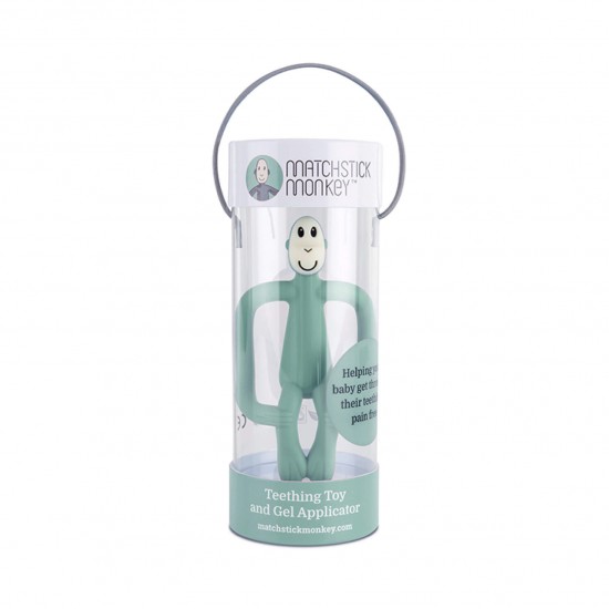 Matchstick Monkey Teething Toy with Tail - Mint Green