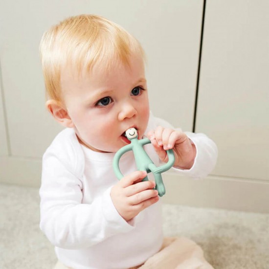 Matchstick Monkey Teething Toy with Tail - Mint Green
