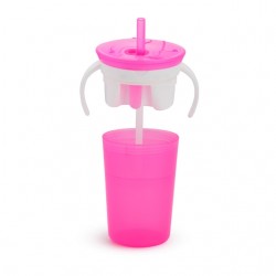 Munchkin SnackCatch & Sip 2-in-1 Snack Catcher & Spill-Proof Cup - Pink
