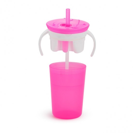 Munchkin SnackCatch & Sip 2-in-1 Snack Catcher & Spill-Proof Cup - Pink