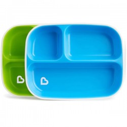 Munchkin Splash Toddler Divided Plates - Blue / Green