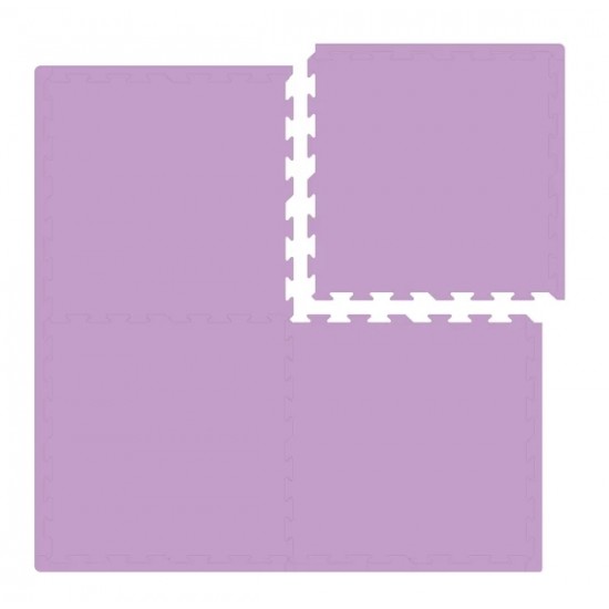 Nido Nido Plain Color Floor Mat - Purple 62 x 62 x 1.3 cm x 4 pcs (Includes edge strip)