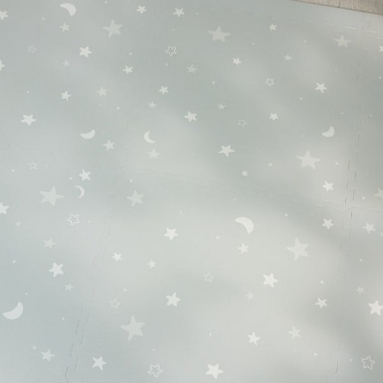 Nido Nido Stylish Series Floor Mat - Star and Moon Gray 62 x 62 x 1.3 cm x 6 pcs (Includes edge strip)