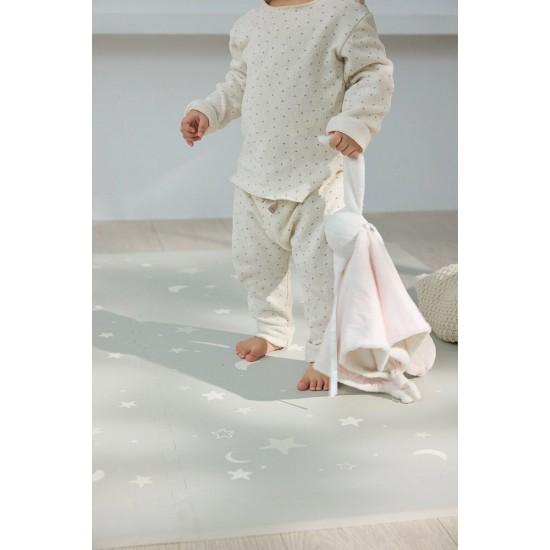Nido Nido Stylish Series Floor Mat - Star and Moon Gray 62 x 62 x 1.3 cm x 6 pcs (Includes edge strip)